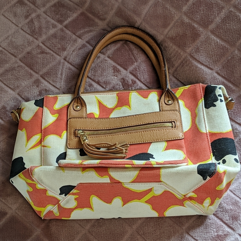 Relic By Fossil Orange Floral Too Handle Bag - image 2